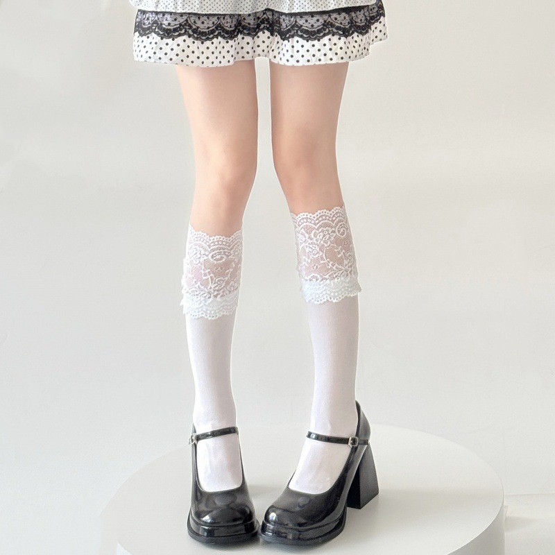 봄 가을 화이트 레이스 러플 중간 길이 양말 마이야드  - Boot Sock Slouchy 리뷰 및 가격