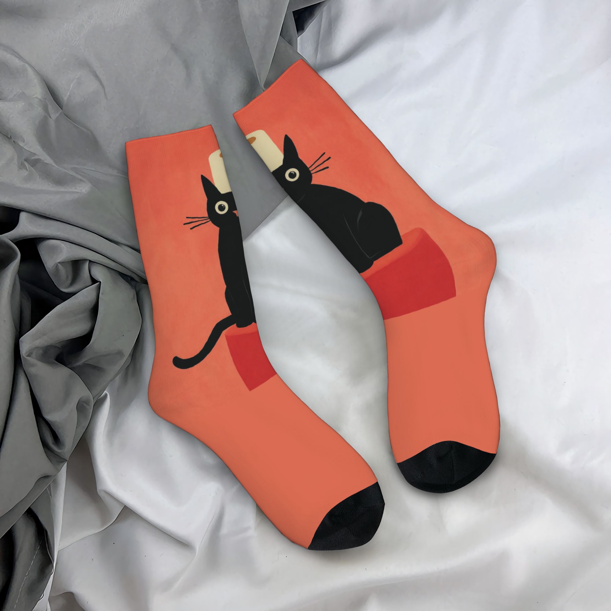 맞춤형 검은 고양이 화장지 디자인 남녀 공용 크루 양말 - Dress Sock Men 리뷰 및 가격