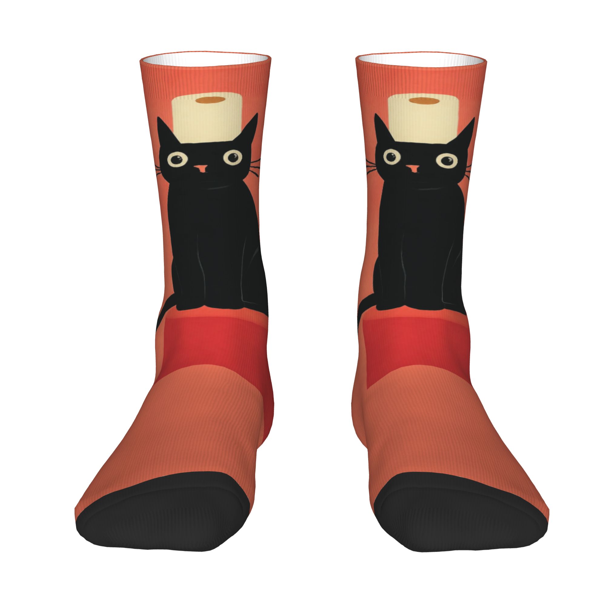 맞춤형 검은 고양이 화장지 디자인 남녀 공용 크루 양말 - Dress Sock Men 리뷰 및 가격