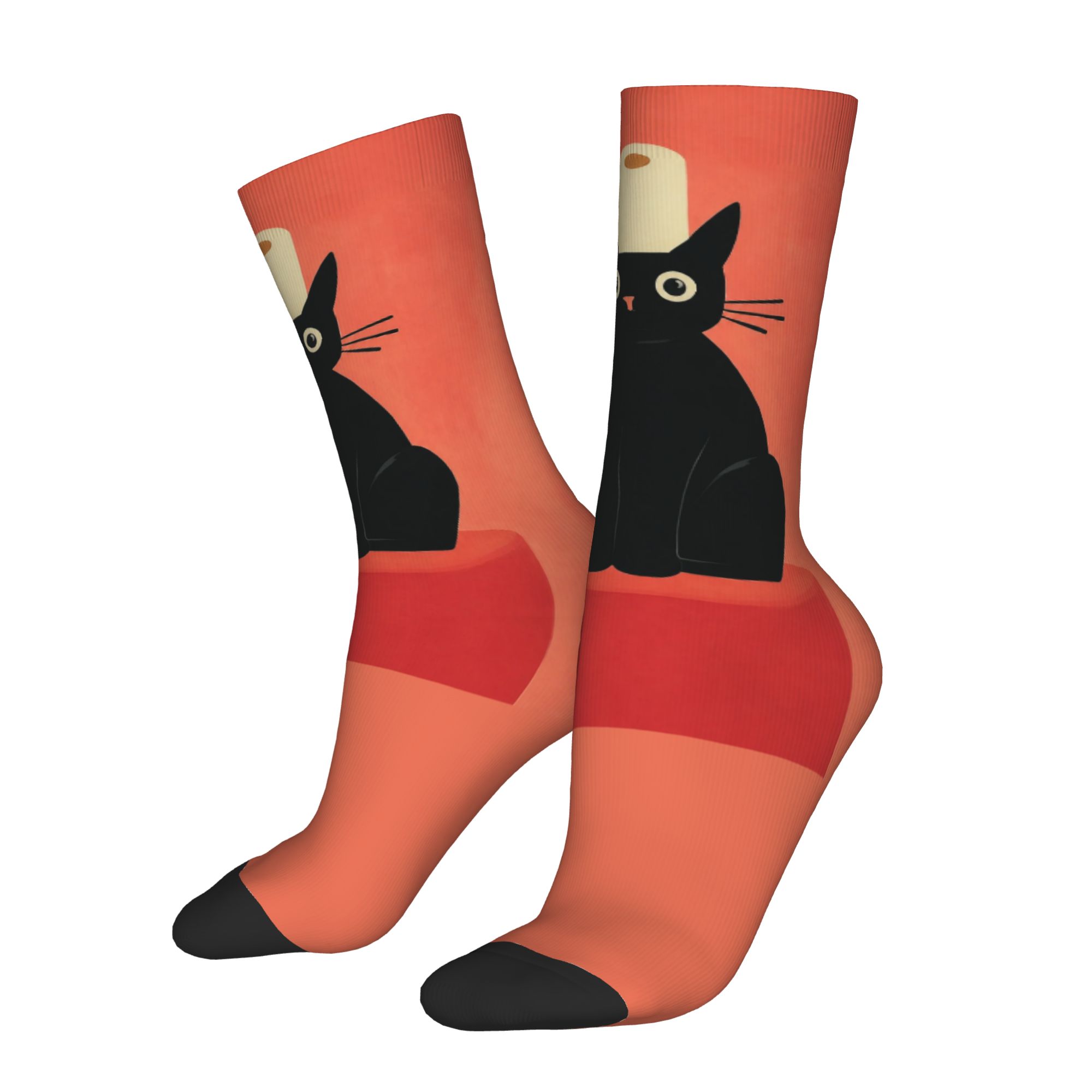 맞춤형 검은 고양이 화장지 디자인 남녀 공용 크루 양말 - Dress Sock Men 리뷰 및 가격