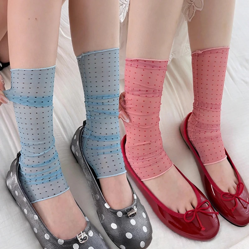 2026 패션 폴카 도트 레이스 양말 여성용 얇은 실크 - Silk Sock Bamboo 리뷰 및 가격